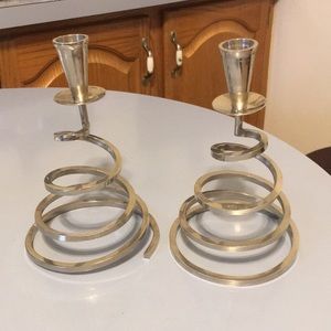 Chrome candle holders